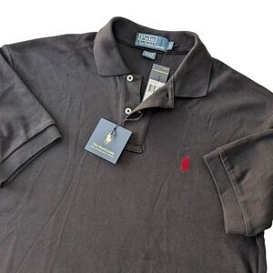 Polo Ralph Lauren Interlock Polo Shirt Men's Small Black Cotton Pony Logo NWT